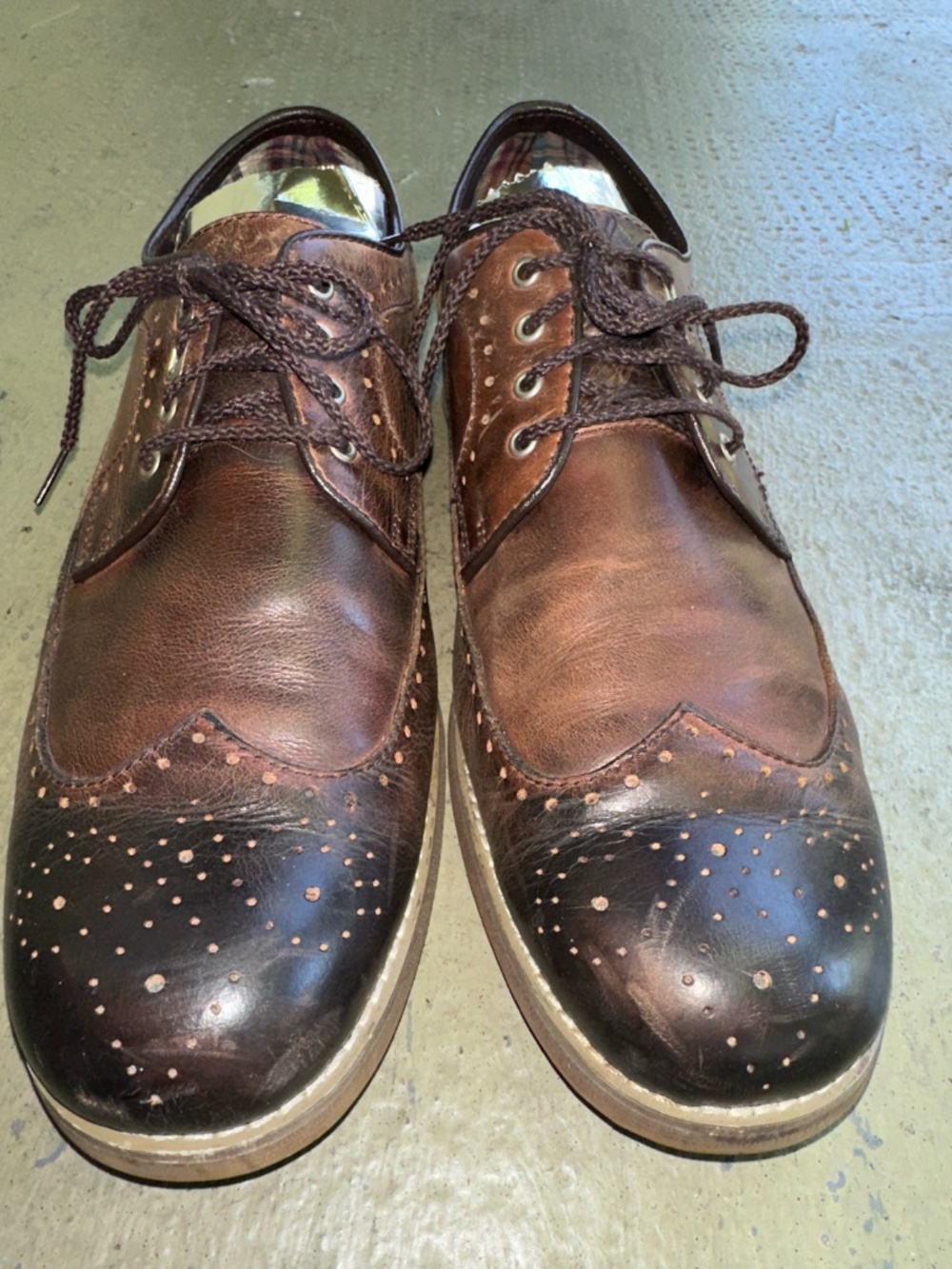 BED|STÜ Men’s Size 11 Brown Leather Wingtip Brogue Oxford Shoes